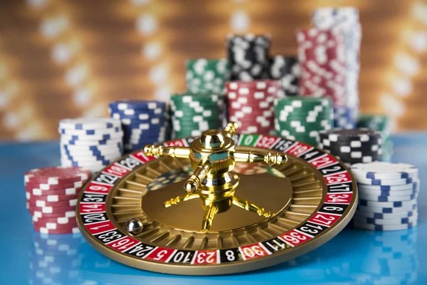 European roulette wheel in motion